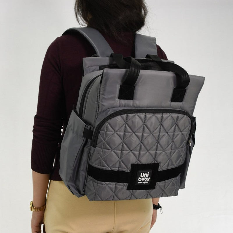Femi Uni Baby Diaper Bag with Changing Mat - Multifunctional Baby Travel Backpack (Gray)