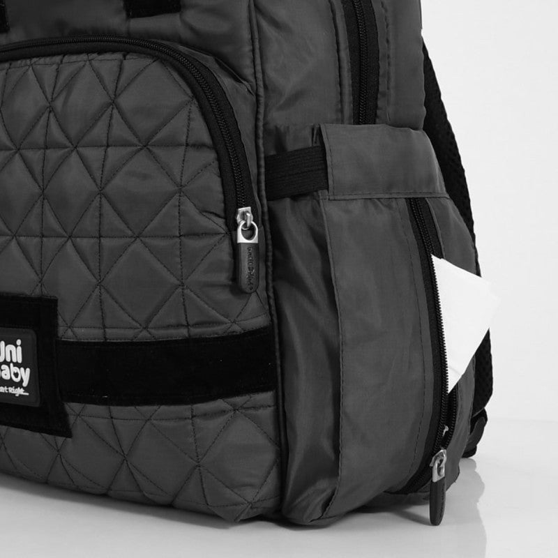 Femi Uni Baby Diaper Bag with Changing Mat - Multifunctional Baby Travel Backpack (Gray)