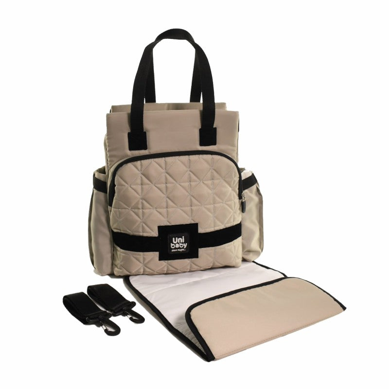 Femi Uni Baby Diaper Bag with Changing Mat - Multifunctional Baby Travel Backpack (Gray)