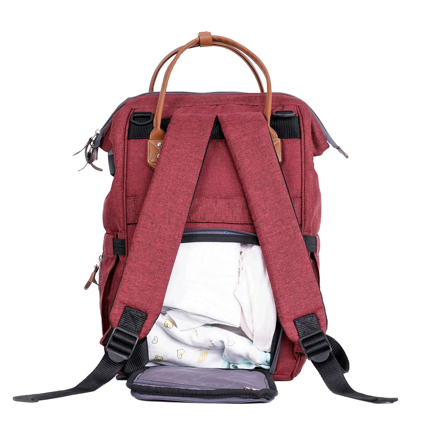 Premium Max Diaper Bag - Burgundy | Stylish, Functional, and Spacious for Parents
