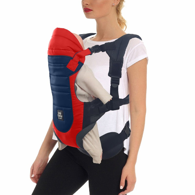 Uni Baby Baby Carrier in burgundy & gray - 5 Positions, Ergonomic Design with Back Support | Uni Baby
