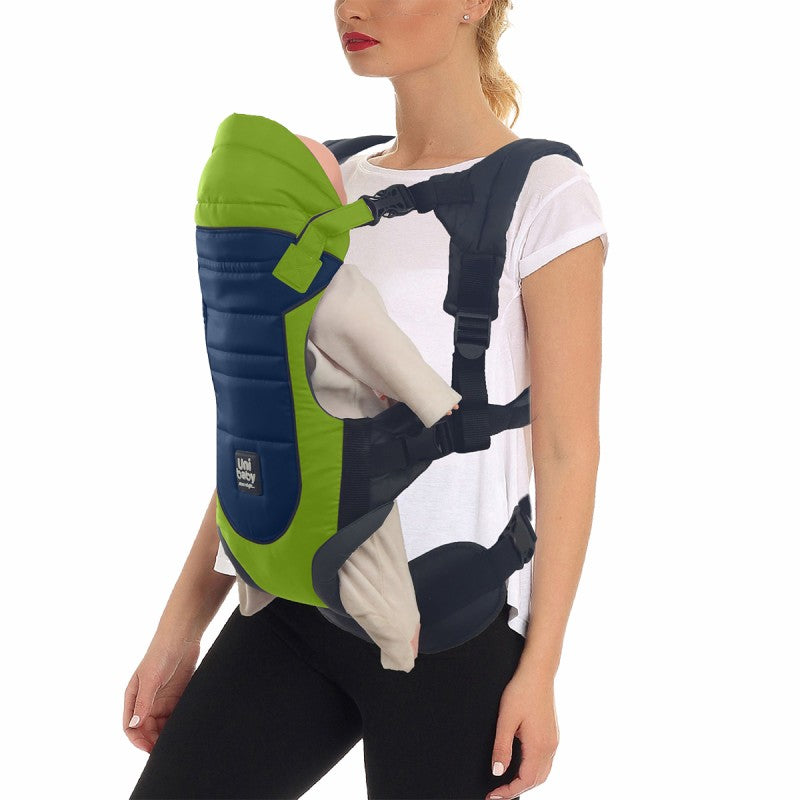 Uni Baby Baby Carrier in green & navy - 5 Positions, Ergonomic Design with Back Support | Uni Baby