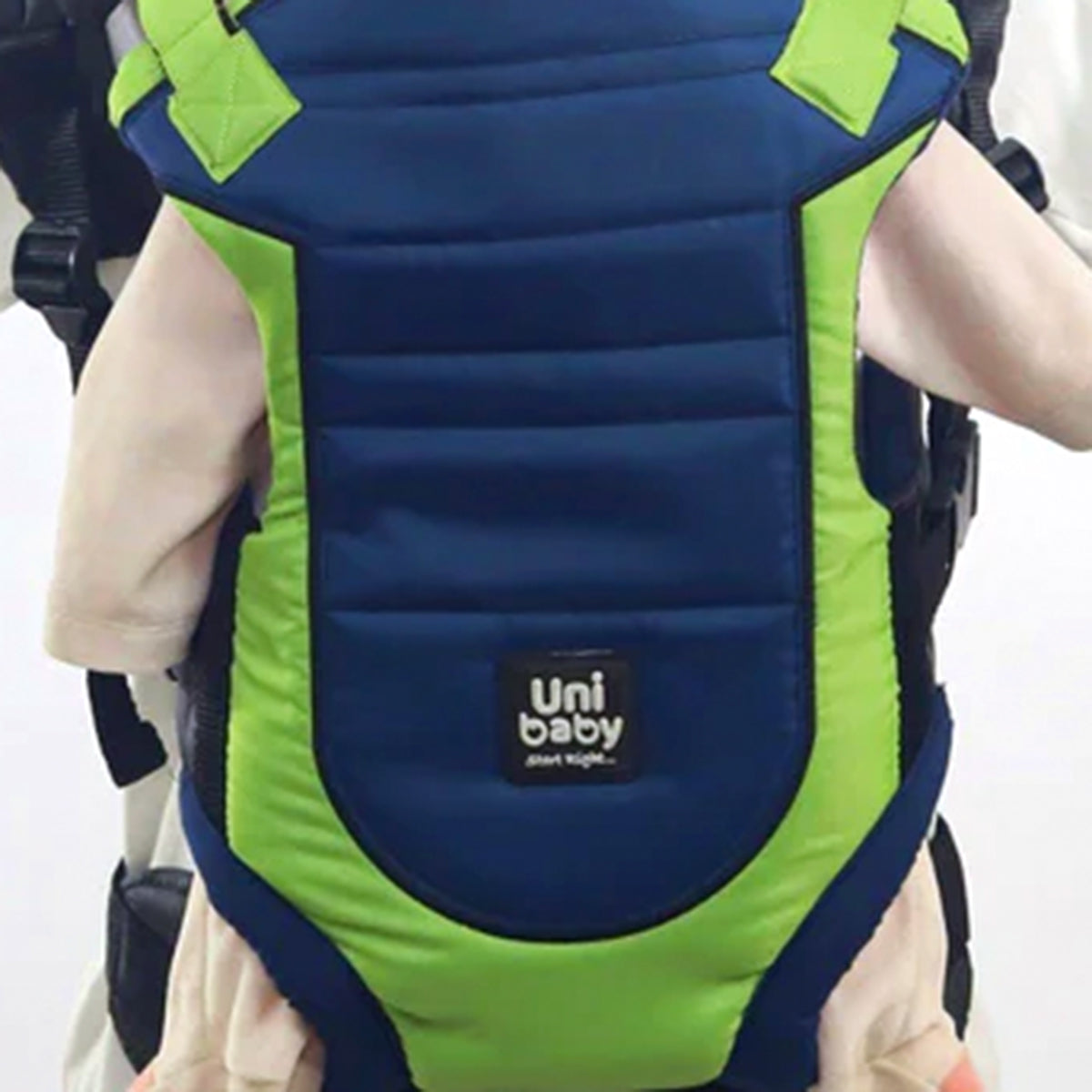 Uni Baby Baby Carrier in green & navy - 5 Positions, Ergonomic Design with Back Support | Uni Baby