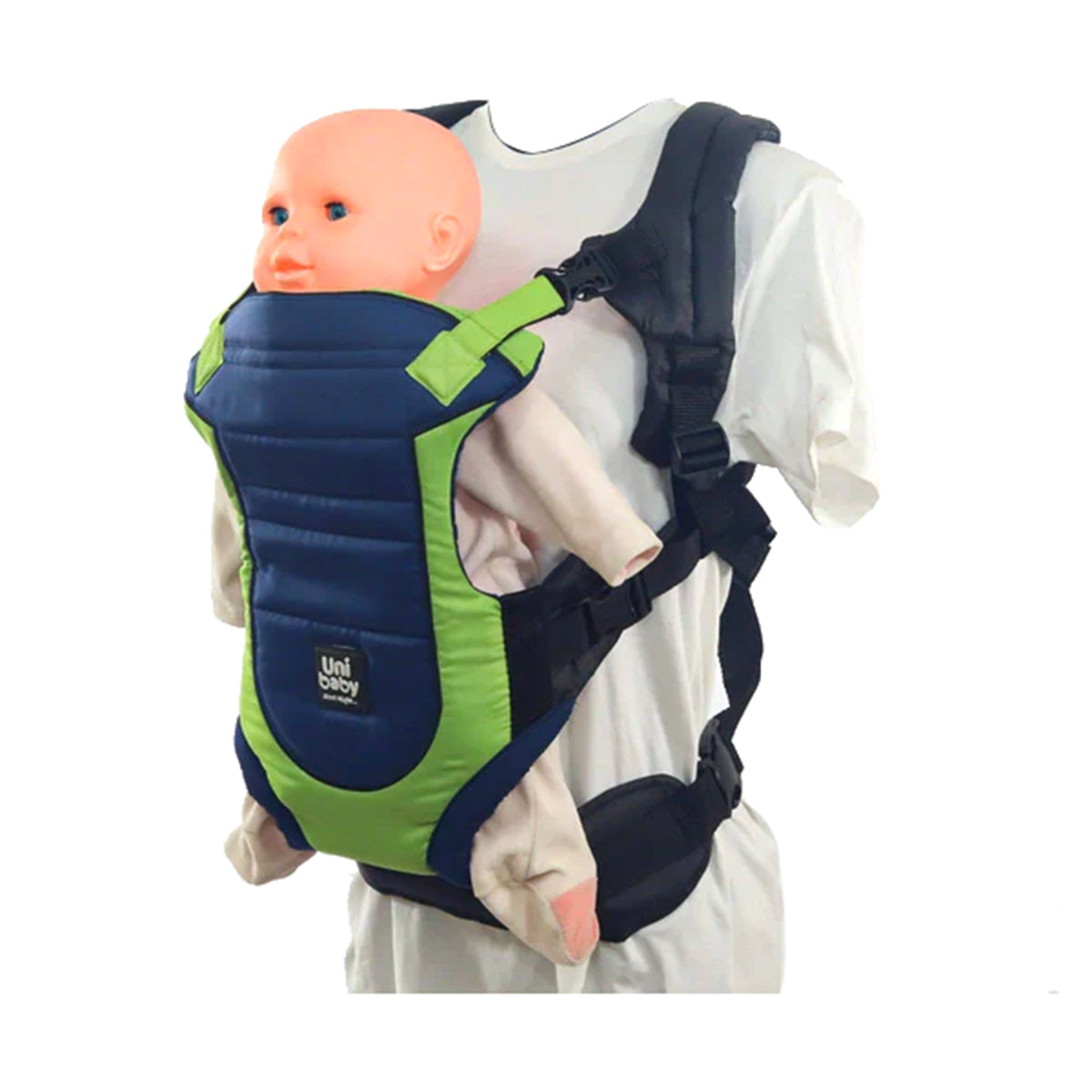 Uni Baby Baby Carrier in green & navy - 5 Positions, Ergonomic Design with Back Support | Uni Baby