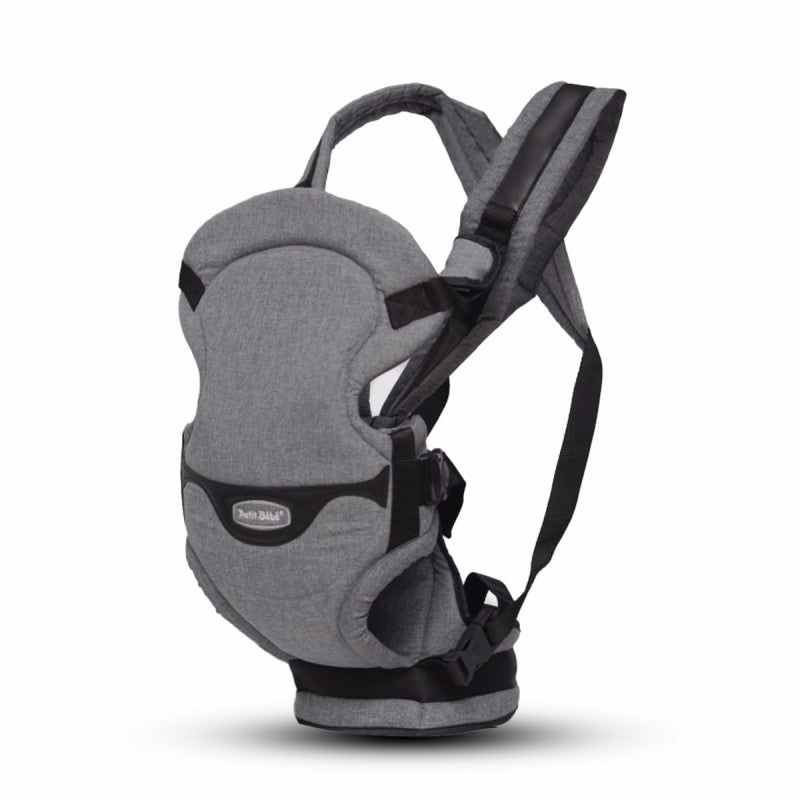 Premium Baby Carrier - Burgundy Linen & Black Leather