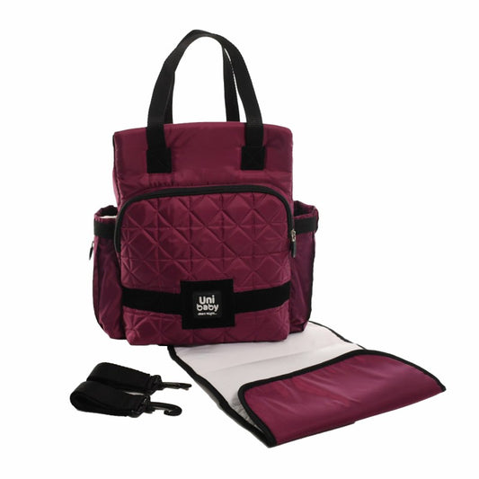 Femi Uni Baby Diaper Bag with Changing Mat - Multifunctional Baby Travel Backpack (Burgundy)